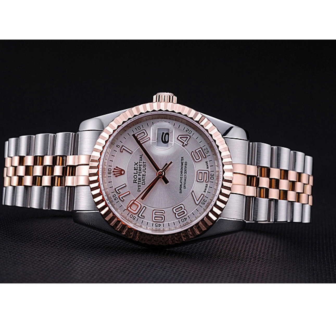 Aaa replica Stainless Gold Dial 622544 Bracelet Steel Rolex and White DateJust 0729